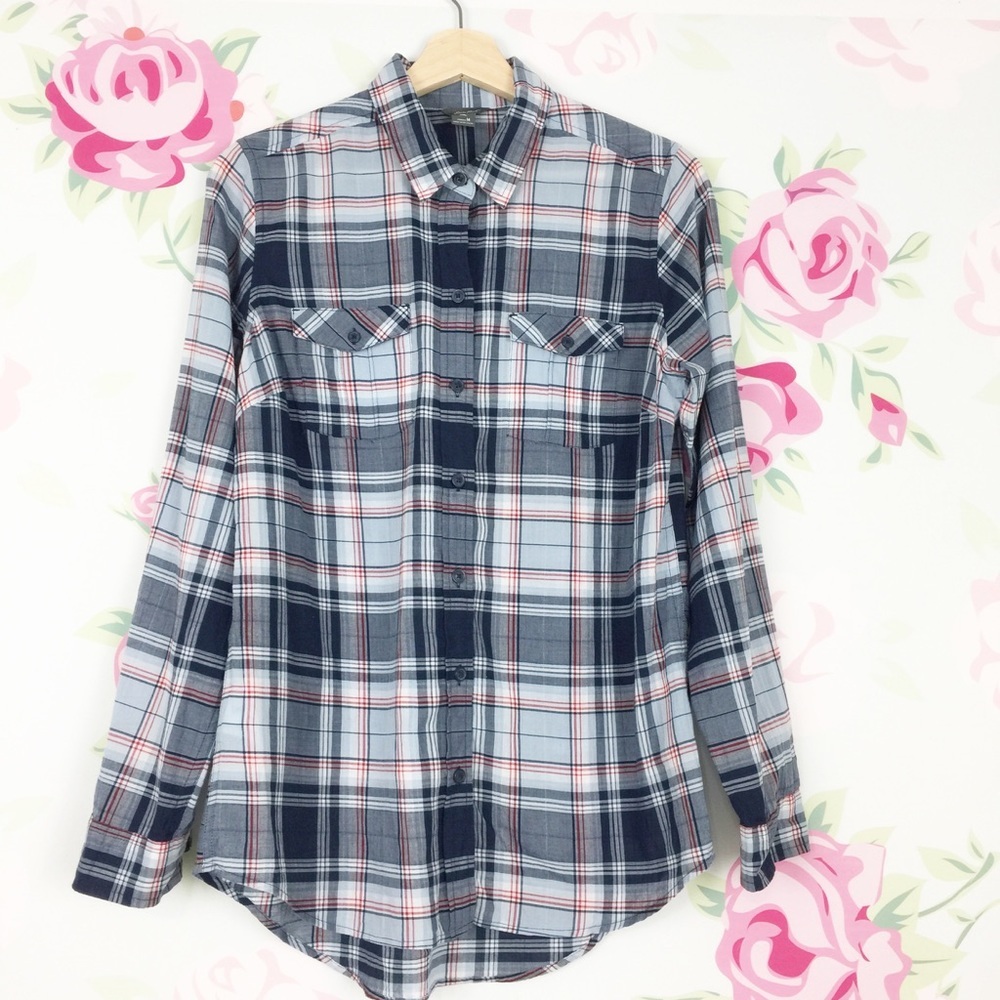 Eddie Bauer Plaid Button Down Long Sleeves M